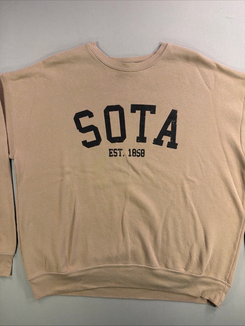 Sota Crewneck Oversized Sweatshirt in Beige - Relaxed Everyday Pullover - Picture 3 of 14